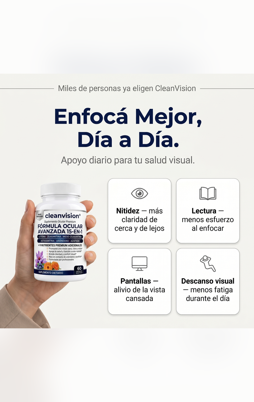CleanVision® - Cuida tu salud ocular desde adentro, de forma 100% natural